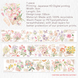 Taśma Washi Pre-Cut | Kwiatowa korespondencja