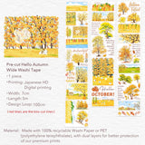 Taśma Washi Pre-Cut | Złota jesień