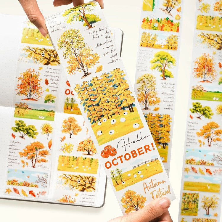 Taśma Washi Pre-Cut | Złota jesień