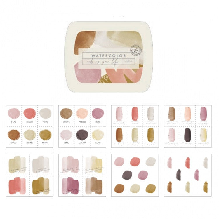 Zestaw naklejek Mini Tin Palette Watercolor | 05