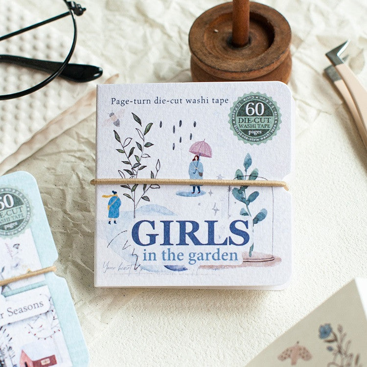 Książeczka z naklejkami washi | Dziewczyny w ogrodzie