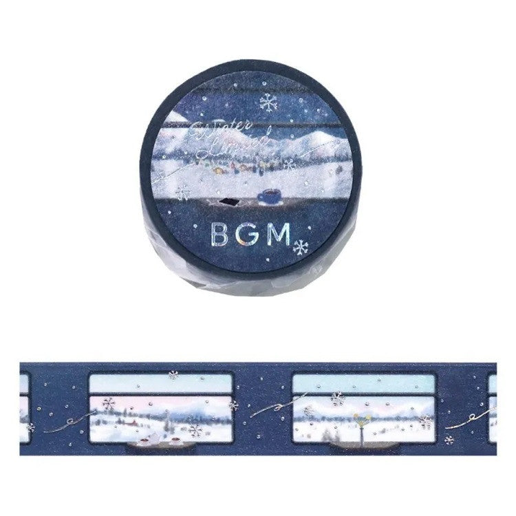 Taśma dekoracyjna Washi | Śnieżny widok z pociągu