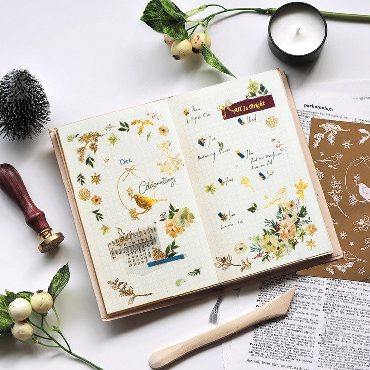 Naklejki transferowe złote | All is Bright