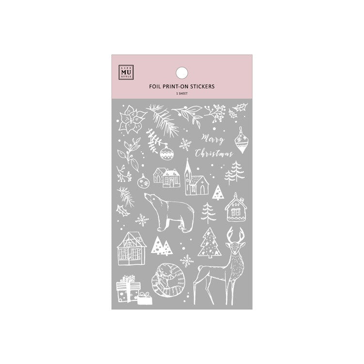 Naklejki transferowe srebrne | Wesołych Świąt