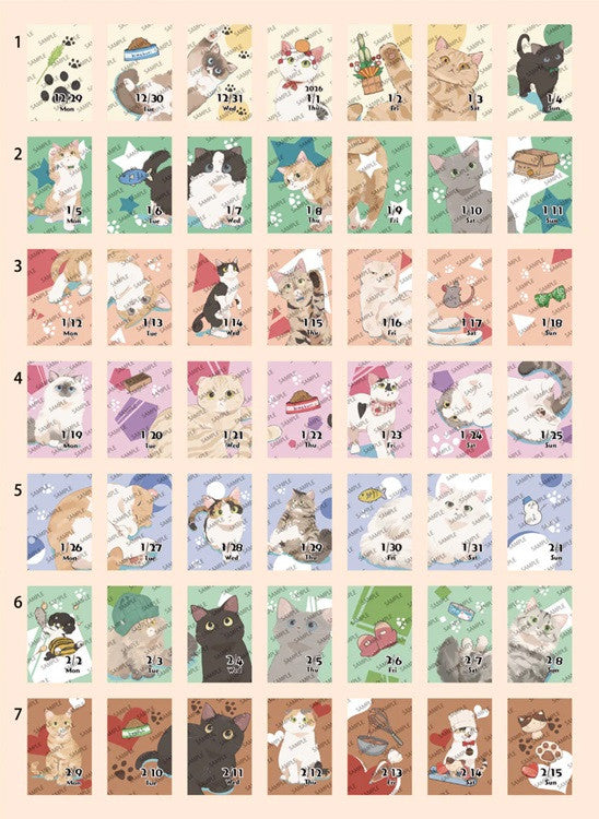 Kalendarz dzienny himekuri 2026 | Koty