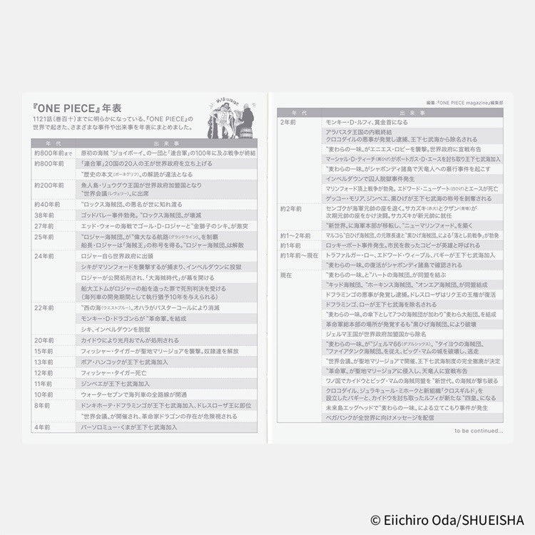 Kalendarz dzienny Hobonichi Techo 2026 | One Piece | Edycja japońska | A6