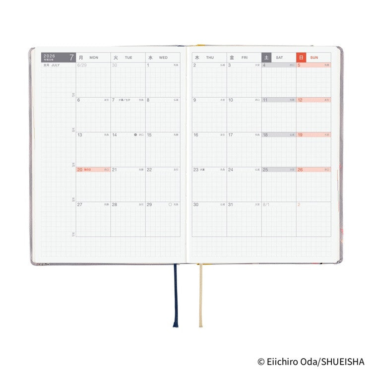 Kalendarz dzienny 2026 Hobonichi Hon A6 | One Piece: Hiriluk's Cherry Blossoms | Edycja japońska