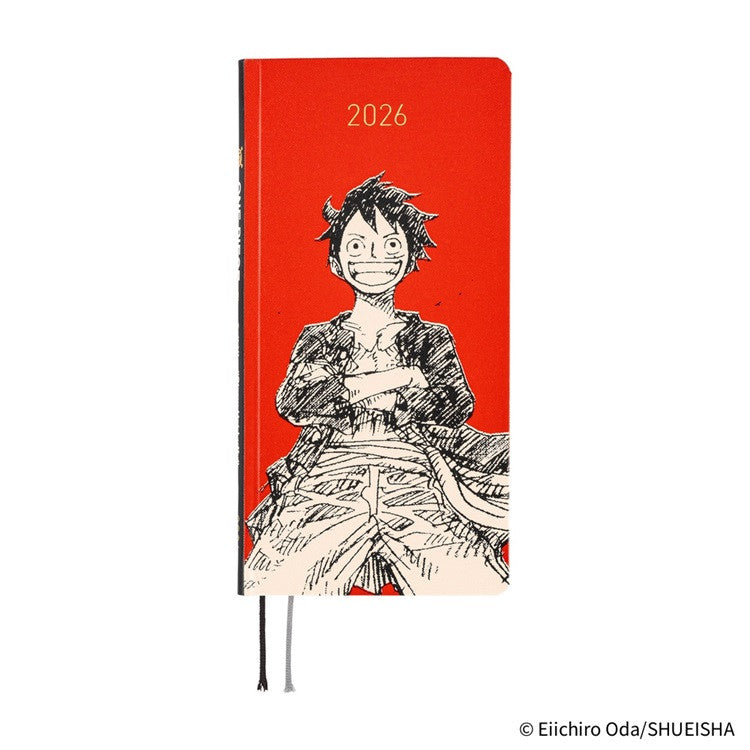 Kalendarz tygodniowy 2026 Hobonichi Techo Weeks | One Piece: Straw Hat Luffy (Red) | Edycja angielska