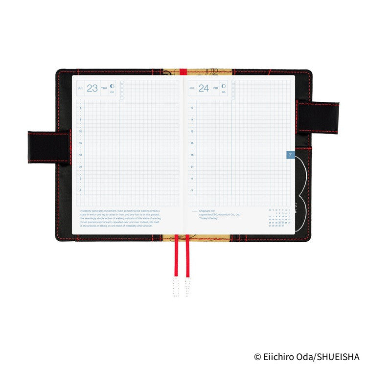 Okładka na kalendarz Hobonichi Techo A6 | One Piece: Straw Hat Luffy (Black)