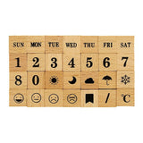 Zestaw pieczątek drewnianych | Tydzień