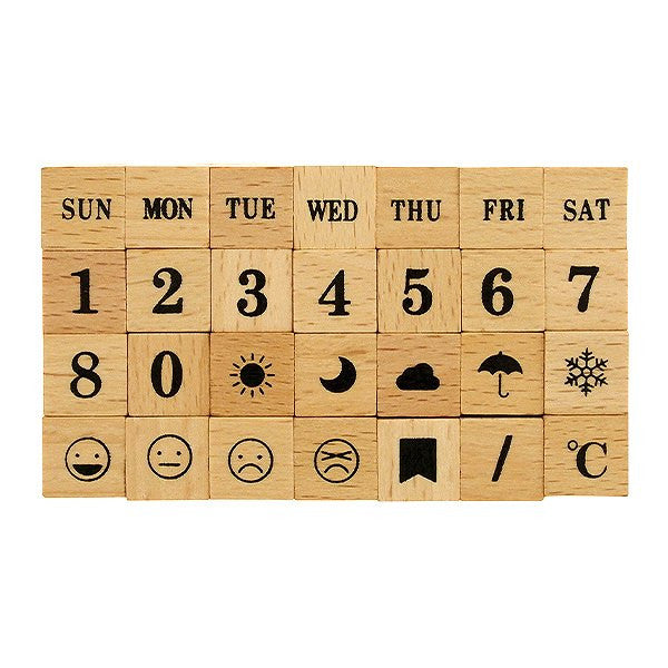 Zestaw pieczątek drewnianych | Tydzień