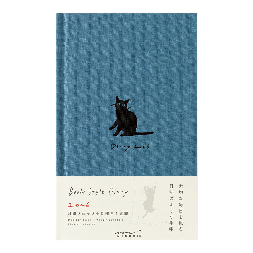 Kalendarz Midori Diary Book Type B6 2026 | Granatowy kot