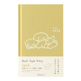 Kalendarz Midori Diary Book Type B6 2026 | Żółty z psem