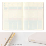 Kalendarz tygodniowy Midori Gradation B6 2026 | Kremowy