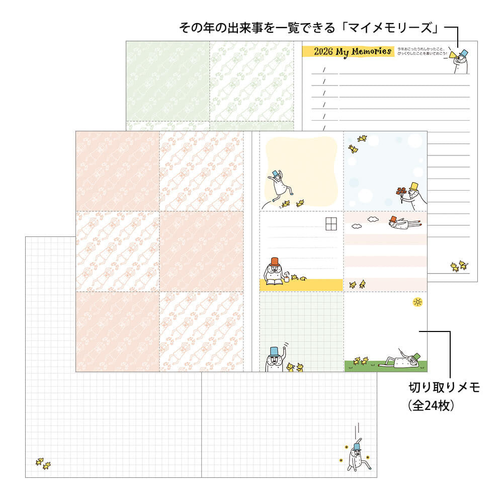 Kalendarz Midori Pocket A6 2026 | Ojisan | Miesięczny