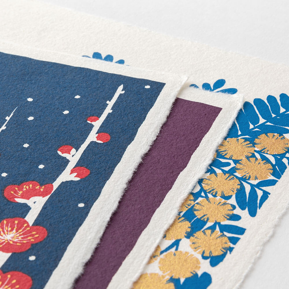 Kalendarz na ścianę Midori 2026 | Echizen Washi S | Kwiaty