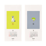 Kalendarz na ścianę Midori 2026 | Echizen Washi S | Zwierzęta