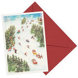 Kartka Świąteczna | Mikołaj na nartach