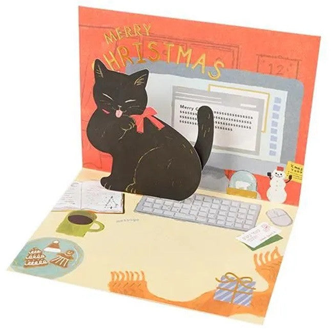 Kartka Świąteczna 3D | Psotny Kotek