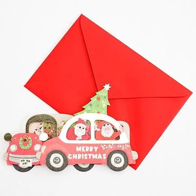 Kartka Świąteczna 3D |  Świąteczny Samochód