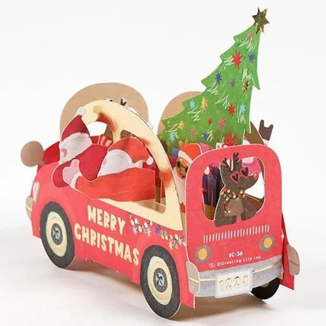Kartka Świąteczna 3D |  Świąteczny Samochód