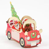 Kartka Świąteczna 3D |  Świąteczny Samochód