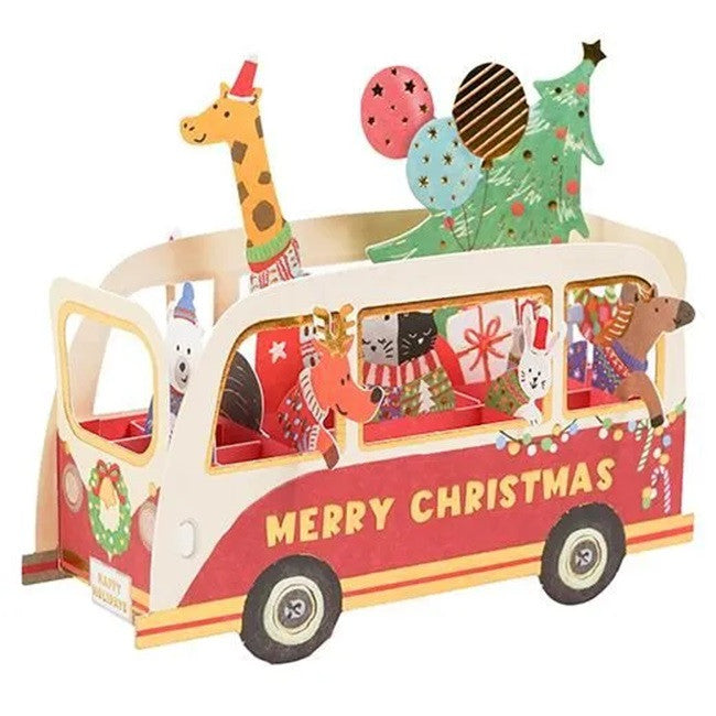 Kartka Świąteczna 3D |  Świąteczna przejażdżka