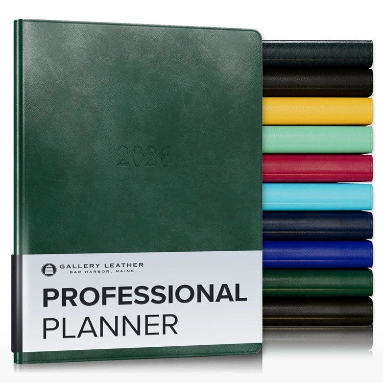 Kalendarz tygodniowy Professional Gallery Leather 2026 | Zielony