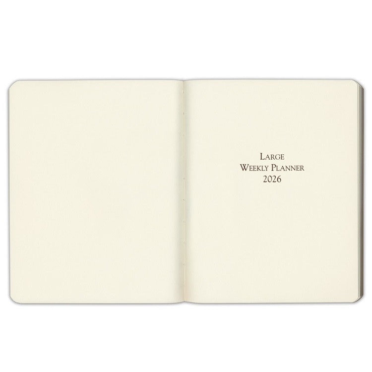 Kalendarz tygodniowy Large Gallery Leather 2026 | Metaliczny zielony