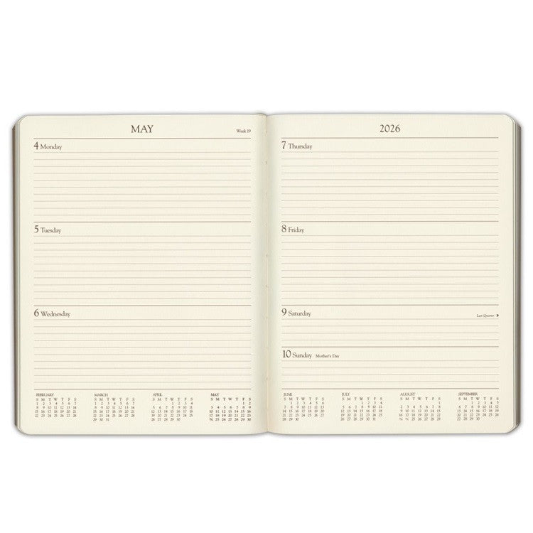 Kalendarz tygodniowy Large Gallery Leather 2026 | Metaliczny zielony