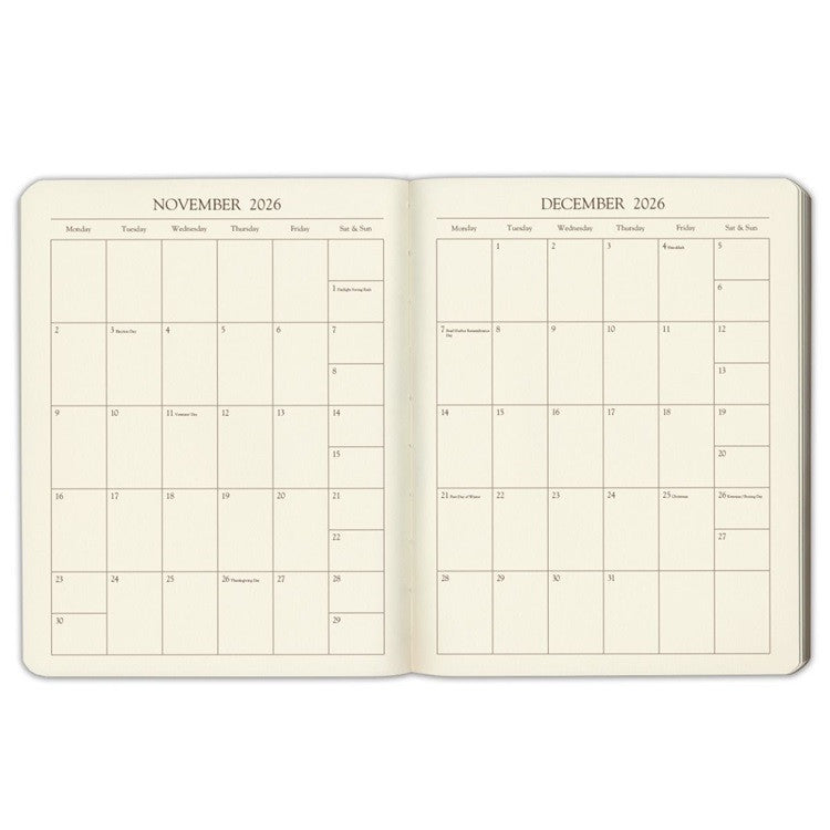 Kalendarz tygodniowy Large Gallery Leather 2026 | Granatowy