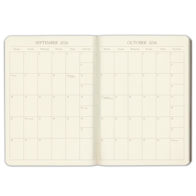 Kalendarz tygodniowy Gallery Leather 2026 | Czarny