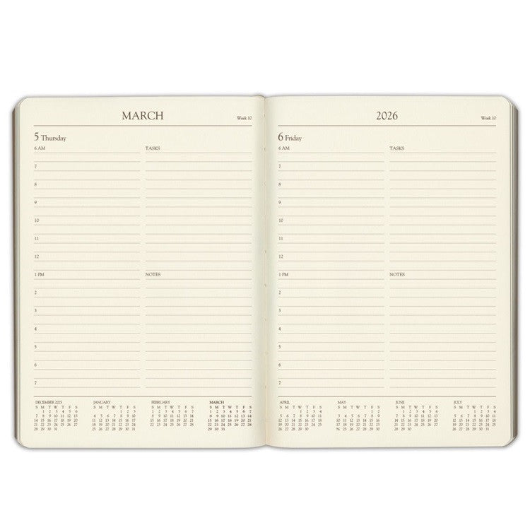 Kalendarz dzienny Gallery Leather 2026 | Burgundowy