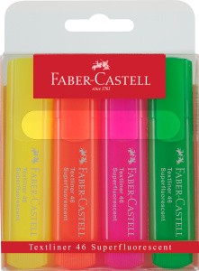 Zakreślacze Faber-Castell Fluo 4 sztuki
