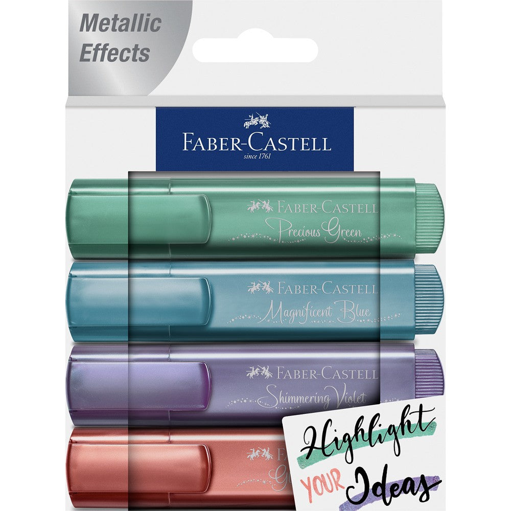 Zakreślacze Faber-Castell Metallic Effects 4 sztuki
