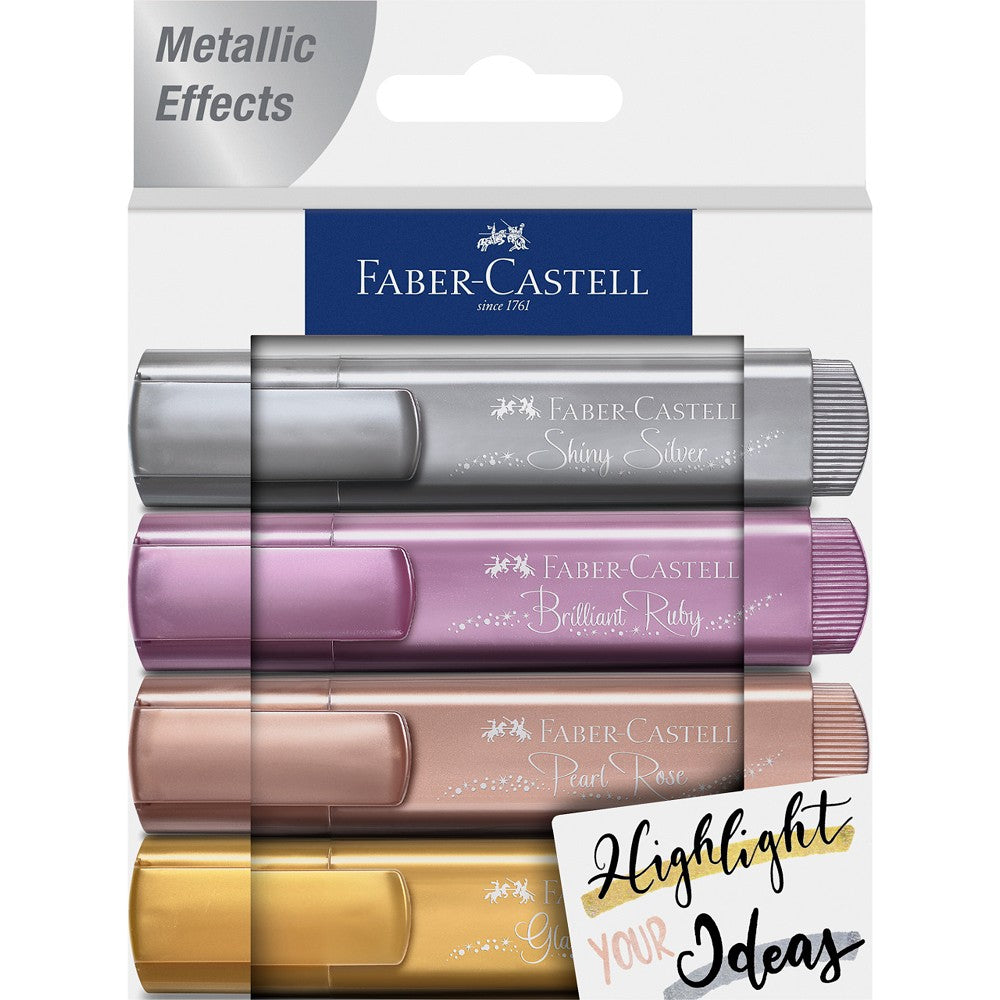 Zakreślacze Faber-Castell Metallic Effects 4 sztuki