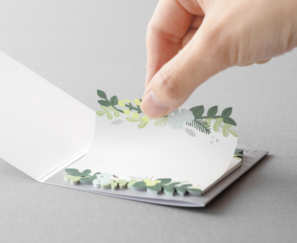 Karteczki samoprzylepne Midori Katanuki Fusen | Liście