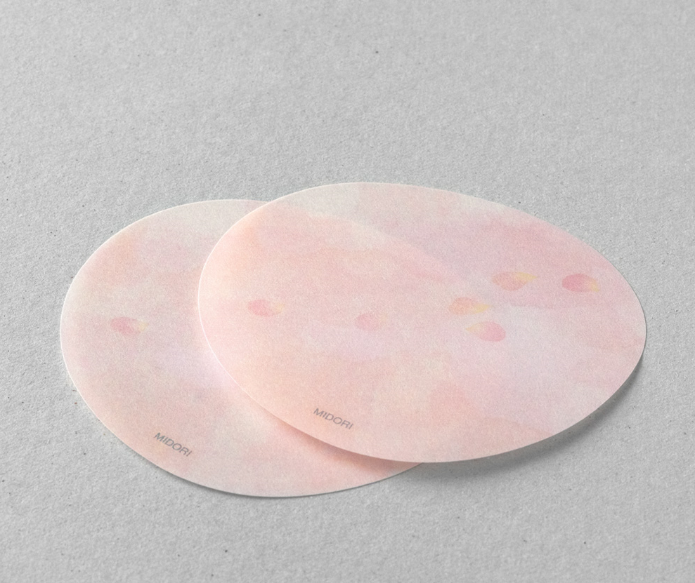 Karteczki samoprzylepne Midori Sakura Fusen Transparentne | Różowe płatki