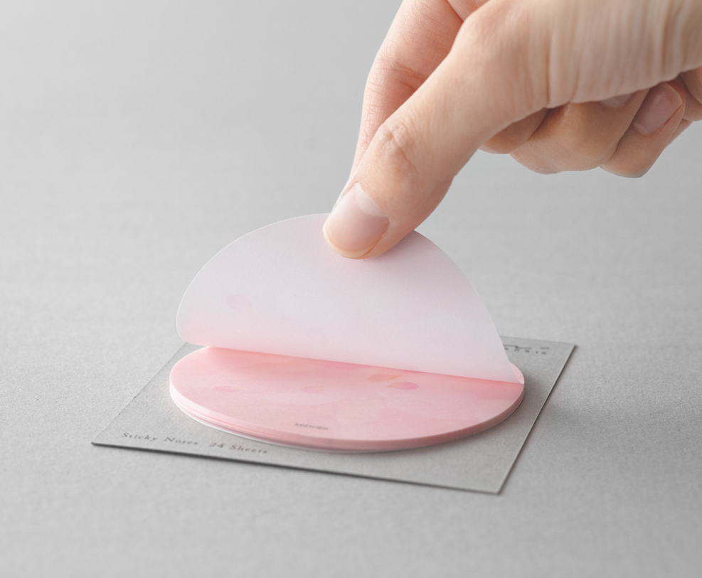 Karteczki samoprzylepne Midori Sakura Fusen Transparentne | Różowe płatki