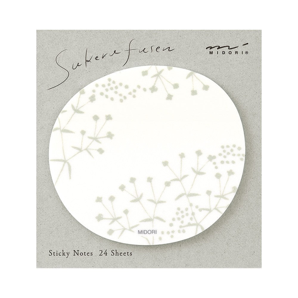 Karteczki samoprzylepne Midori Sakura Fusen Transparentne | Białe kwiatki