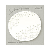 Karteczki samoprzylepne Midori Sakura Fusen Transparentne | Białe kwiatki