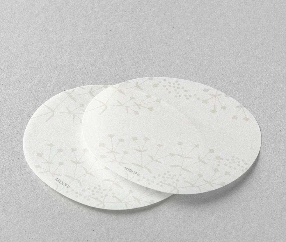 Karteczki samoprzylepne Midori Sakura Fusen Transparentne | Białe kwiatki