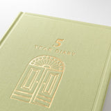 Midori Pamiętnik 5 letni | Płócienny zielony