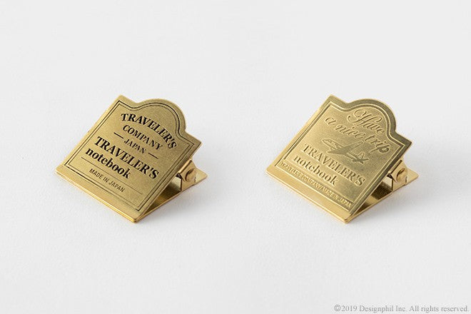 TRC BRASS Traveler's Notebook Clips 030 | Logo