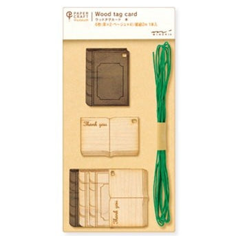 Etykietki prezentowe Midori PCM Wood Tag Card Książka