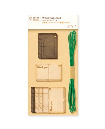Etykietki prezentowe Midori PCM Wood Tag Card Książka