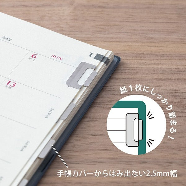 Zakładki Midori Index Clips M | Srebrne