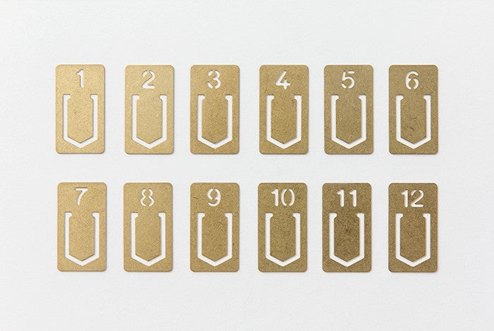 TRC BRASS Zakładki Number Clips