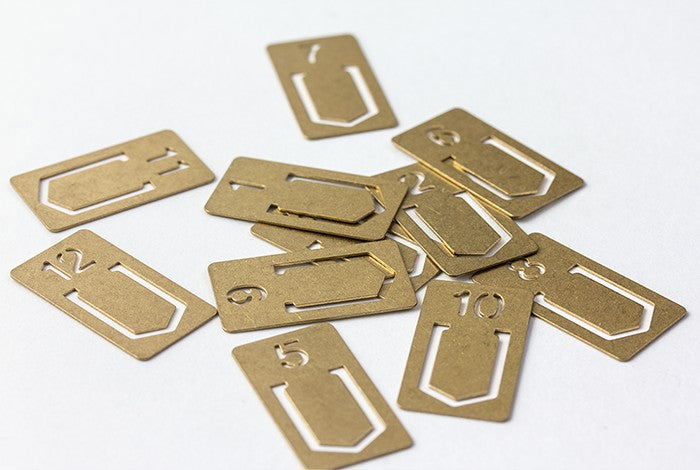 TRC BRASS Zakładki Number Clips