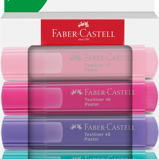 Zakreślacze Faber-Castell 4 sztuki | Pastel